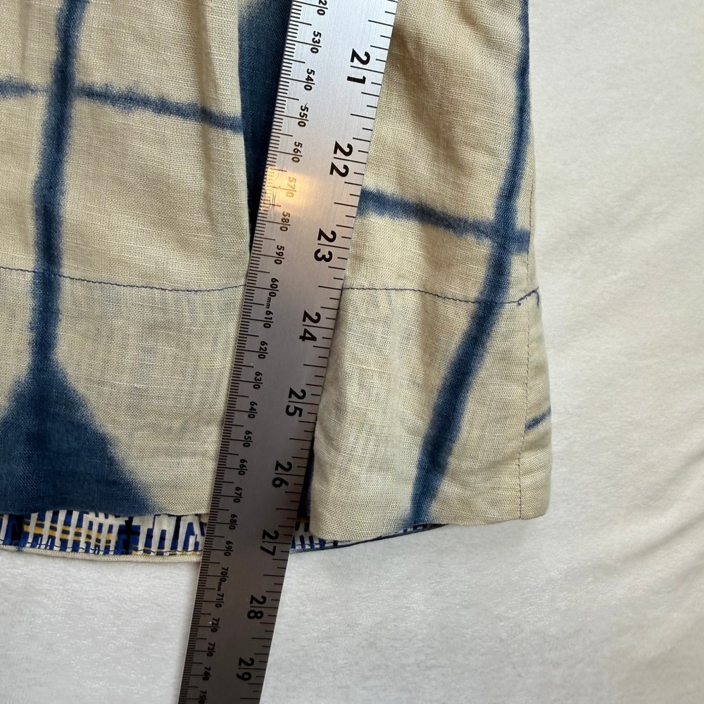 Anthropologie Maeve Halter Midi Dress Blue White Tie Dye Diamond Mixed Print - Picture 13 of 16